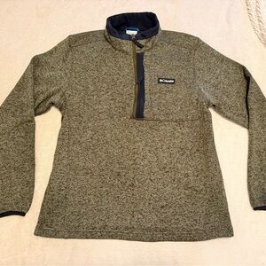 Men’s Columbia Olive Green Sweater Pullover Size Large